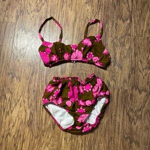 60s Floral Swim Suit